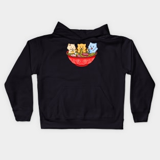 Ramen noodles and cats Kids Hoodie